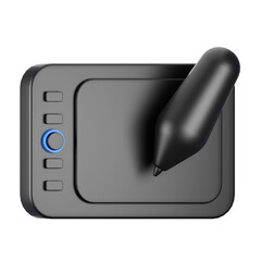 Poster - 3d rendering pen tablet icon with cartoon style. 3d business icon concept