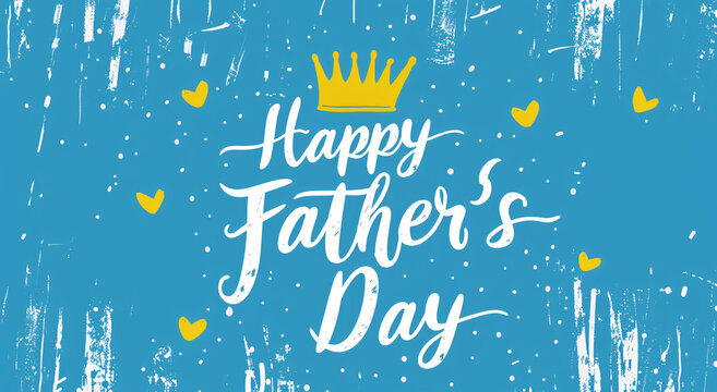 Father's Day celebration background adorned with a gift box mug calendar mustache heart shape
