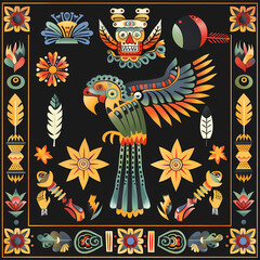 Naklejka na meble Mexican symbols design template of traditional vector image