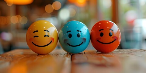 Poster - Vibrant Smiley Faces Capturing the Essence of Mood Tracking App Concept