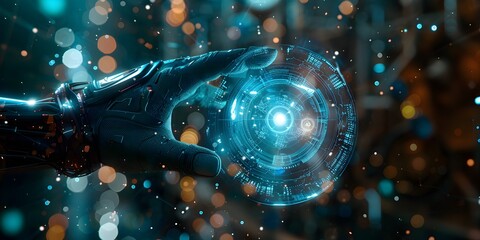 Wall Mural - exploring the future impact of emerging technologies on society through a cinematic sci fi