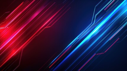 Poster - Futuristic neon lights on dark grunge background - vibrant blue and pink glowing lines creating an abstract and modern visual experience