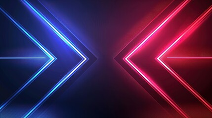 Poster - Futuristic neon lights on dark grunge background - vibrant blue and pink glowing lines creating an abstract and modern visual experience