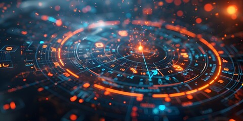 Poster - Futuristic Cosmic Calendar Visualizing Space Milestones and Future Missions in Dynamic Sci Fi Inspired Digital Dashboard Interface