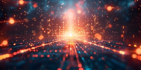 Poster - Dazzling Cosmic Explosion A Futuristic Digital Masterpiece Illuminating the Depths of the Universe