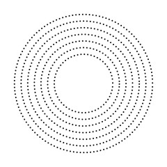 Poster - Round border using halftone circle dots, vector dotted frame, Circle dots isolated on the white background