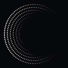 Wall Mural - halftone dots in circle form, round border using halftone circle dots, circle dots isolated on the b