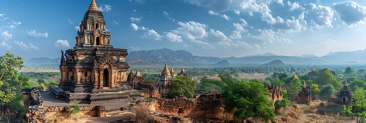 Lemyatnhar Temple ,Pyu Ancient City ,UNESCO World Heritage of Myanmar realistic nature and landscape