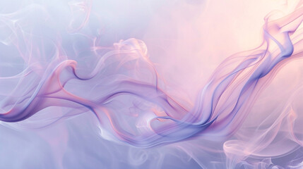 Wall Mural - Smoke rising and undulating in a delicate dance, with hints of pastel pink and lavender