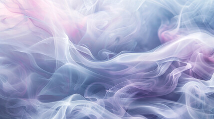 Wall Mural - Smoke rising and undulating in a delicate dance, with hints of pastel pink and lavender