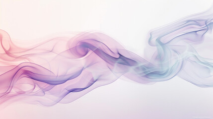 Wall Mural - Smoke rising and undulating in a delicate dance, with hints of pastel pink and lavender