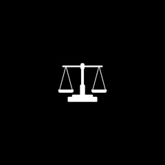 Canvas Print - Scale of justice simple icon isolated on dark background