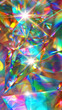 Colorful geometric crystal reflecting multicolored lights. Stunning spectrum of rainbow colors