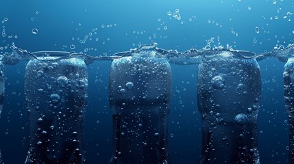 Poster - Abstract background with cola, soda drink, beer or water bubbles. Dynamic fizzy carbonated motion, transparent aqua with randomly moving underwater fizzing droplets.