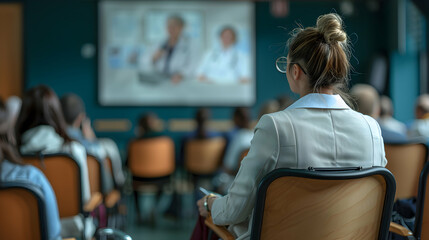 Wall Mural - A doctor with muscular dystrophy leading a surgical team briefing showcasing expertise, inclusion, and surgical care leadership concept.