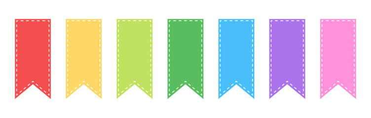 Wall Mural - colorful ribbon label bookmark different color flat design illustration