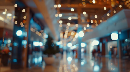Poster - Out of focus bokeh blurry background of shopping mall : Generative AI