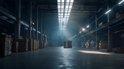 Aufkleber - warehouse interior : Generative AI