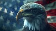 Wavy American flag with an eagle symbolizing