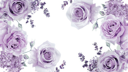 Sticker - Purple flowers on a white background
