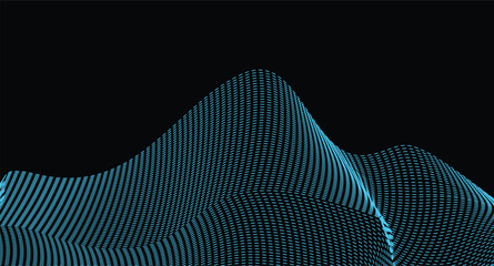 Poster - Wave of dots and weave lines. Abstract background .blue background concept with technology light effect.