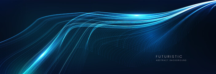 Fototapete - futuristic technology abstract background. Abstract futuristic curve digital line design.Modern futuristic design.Digital landscape pattern technology.Vector illustration.