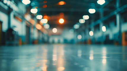 Fototapete - Abstract blurred factory and warehouse room background for industry : Generative AI