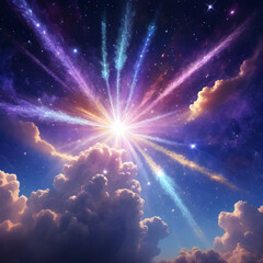 a bright star in the sky with clouds