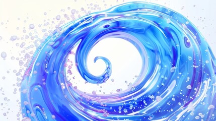 Poster - Clean detergent wave and soap swirl, light effect with bubbles and sparkles. Transparent abstract foam, sparkling vortex, dynamic 3D elements for ads for washing powder or shampoo.