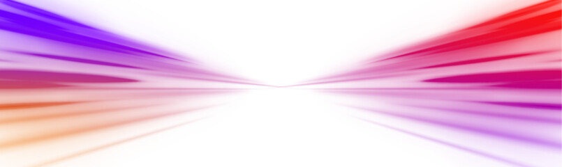 Poster - png. red blue motion police line, blurred car light motion effect, city road background with long ex