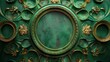 © DarkinStudio - 3d Intricate Circular Patterns on Rich Green Background with Fine Grain