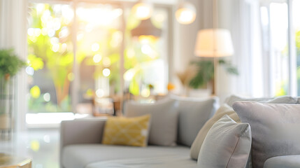 Aufkleber - Abstract blur livingroom decoration interior for background : Generative AI