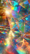 Abstract multicolored background. Brilliant geometric crystal illuminated by natural light, showcasing spectrum of vivid colors and light starbursts