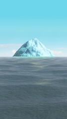Wall Mural - Vertical clip of 3D Tip of The Iceberg Animation with Underwater Reveal