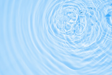 Wall Mural - Abstract transparent water shadow surface texture natural ripple on blue background
