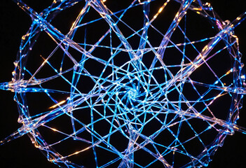 Aufkleber - An up-close view of vibrant electrons swirling around a crystal lattice, casting ethereal reflections