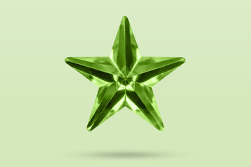 Wall Mural - green star jewels sticker isolated on green background