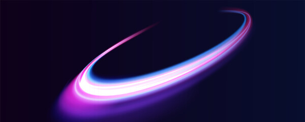 Poster - Acceleration speed motion on night road. Laser beams luminous abstract sparkling isolated on a transparent background. Magic moving fast speed police lines.