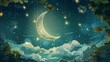 enchanting moon art evoking tranquility and celestial wonder cute illustration