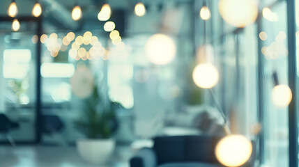 Poster - Blur background of modern office interior design  Contemporary workspace for creative business : Generative AI