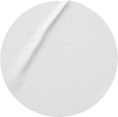 Wall Mural - blank white round paper sticker label isolated on white background
