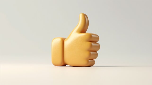 A thumbs-up emoji symbolizing approval and agreement displayed against a pristine
