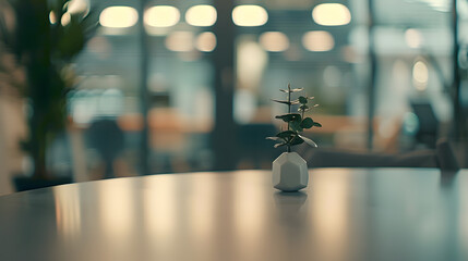 Fototapete - Business office without people with blurred bokeh background : Generative AI