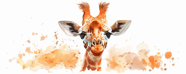 little giraffe in watercolor style. Isolated vector illustration