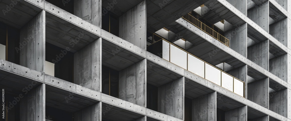 A Mock-Up Of An Architecture Building With Block Shapes And Concrete ...