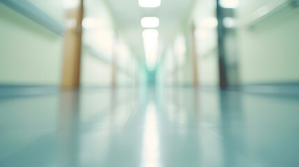 Poster - blur image background of corridor in hospital or clinic image : Generative AI