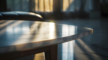Aufkleber - table mable in living room design for background : Generative AI