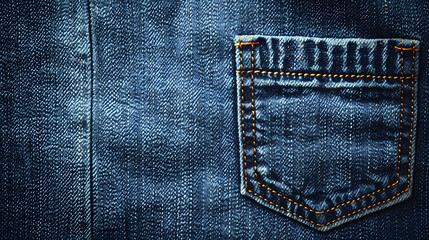 Wall Mural - Denim texture pocket on jeans isolated background : Generative AI