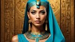 © Land Stock - Portrait of an ancient Egyptian goddess. Beautiful young girl with the style of ancient Egypt.