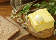 organic dairy product butter on wooden background